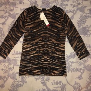 Talbots XS cashmere sweater new  animal print